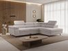 GRAINGOLD Ecksofa L-Form Argon L, Couch mit Wellenfeder, mit Schlaffunktion und Bettkasten, Velour-Stoff, Grau Bild 3