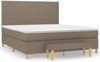 vidaXL Boxspringbett mit Matratze Taupe 160x200 cm Stoff 3137009 Bild 2