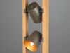 LED Stehleuchte 3-flammig aus Naturholz mit Metall Lampenschirmen, Höhe 150cm Bild 5