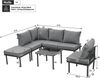 Merax Gartenlounge Set 6 Sitzer, Gartenmöbelsets mit Eisenrahmen, Gartentisch mit Gartensofa für 6 Personen, Terassenmöbel Balkonmöbel Set, grau Bild 4