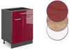 Küchenunterschrank R-Line Rot Hochglanz 60 cm , AP Anthrazit Vicco Bild 5