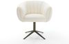 Drehstuhl Jada-Flex Bouclé Weiß Fußkreuz Effektfinish Titan 360° drehbar Wippfunktion Taschenfederkern Bild 2