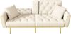 Schlafsofa aus Samt 175x80x73,5 cm mit Liegefunktion & Getränkehalter, beige Bild 5