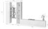 Dmora Ausgestattete Wand Ausonia, 3-türiges TV-Ständer-Wohnzimmerset, Mehrzweck-Wohnzimmermöbel mit Vitrine und LED-Licht, 100 % Made in Italy, 320 x 30 x 180 cm, glänzendes Weiß, Bild 3