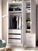 Dmora Ackerman Kommode, Kommode für die Garderobeneinrichtung, Schlafzimmerkommode mit 3 Schubladen, 60x40h60 cm, Weiß Bild 5