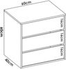 Dmora Ackerman Kommode, Kommode für die Garderobeneinrichtung, Schlafzimmerkommode mit 3 Schubladen, 60x40h60 cm, Weiß Bild 3
