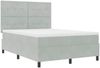 vidaXL Boxspringbett mit Matratze Hellgrau 140 x 200 cm Samt 3339836 Bild 5