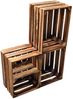 Holzkisten Obstkisten 3 x 40x30x25cm Geflammt Ablage Kurz Bild 3