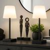 3x LED Tischleuchte, schwarz, Touchdimmer, Akku, H 25,5 cm Bild 2
