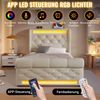 Polsterbett 90x200 cm aus Samt mit LED-Beleuchtung und Stauraum – elegantes, funktionales Design Bild 4