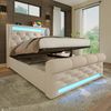 Polsterbett 90x200 cm aus Samt mit LED-Beleuchtung und Stauraum – elegantes, funktionales Design Bild 3