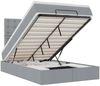vidaXL Ottoman-Bett mit Matratze & LEDs Hellgrau 120x200 cm Stoff 3314162 Bild 2
