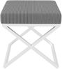 AX LIVING 1 Stk Polster Hocker Pitinio 45 cm Grau weißes Metallgestell Bild 2