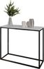 AX LIVING Flur Konsolentisch Lortie 80cm weiß schwarzes Metallgestell Bild 2