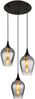 Pendelleuchte, Metall, Glas Rauchfarbe, 3-Flammig Bild 2