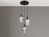 Pendelleuchte, Metall, Glas Rauchfarbe, 3-Flammig Bild 3