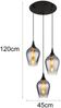 Pendelleuchte, Metall, Glas Rauchfarbe, 3-Flammig Bild 4