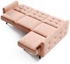 Ecksofa Sofa GARNET Stoff Luis Beige mit Schlaffunktion Ottomane Rechts Bild 3