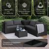 STEELSØN 'Veloria' Polyrattan 4-tlg. Gartenlounge mit Tisch und Aufbewahrungsbox, schwarz/anthrazit, wetterfest, für 4 Personen Bild 3