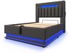 Kinderbett 140×200 cm aus MDF und Metall mit LED-Beleuchtung, schwarz Bild 5