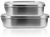 Clanmacy Lunchbox 800-1400ml Brotdose Metall Thermobehälter Lunchbox BPA frei Edelstahl, Fächern (abnehmbar) Bild 2