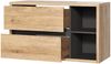 Waschtisch Set in Shetland Eiche Nb. mit anthrazit DANZIG-56 inkl. Keramik Aufsatzbecken weiß, B/H/T: ca. 100/200/46 cm Bild 3