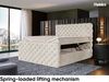 MEBLINI Boxspringbett DUKE 120x200 cm mit Bettkasten - H4/Creme Samt Polsterbett - Doppelbett mit Topper & Taschenfederkern-Matratze Bild 4