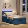 vidaXL Ottomane Bett mit Matratze & LEDs Dunkelblau 80x200 cm Samt 3312588 Bild 3