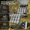 STEELSØN 'Lysira' Liegestuhl, klappbar & wetterfest, grau/silber, Sonnenliege mit extra dicker Polsterauflage, verstellbarer Gartenstuhl, bis 200 kg belastbar, 2er Set Bild 2