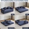 Leawin Sofa 4-in-1 Wohnzimmersofa mit Bettfunktion – faltbares Cord Schlafsofa, Bequemes & modernes Schlafsofa aus Cord – ideal für kleine Räume Bild 4