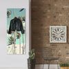 Queence Garderobe - "Palm B." Druck auf hochwertigem Arcylglas inkl. Edelstahlhaken und Aufhängung, Format: 50x120cm Bild 2