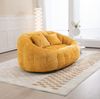 Sitzsack-Sofa 150 x 95 x 63 cm in Gelb – Chenille Lounge-Sessel mit Armlehnen und Schaumstofffüllung Bild 2