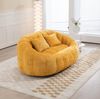 Sitzsack-Sofa 150 x 95 x 63 cm in Gelb – Chenille Lounge-Sessel mit Armlehnen und Schaumstofffüllung Bild 3