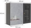 Badspiegelschrank Malte Grau 60 x 50 cm mit Spiegel Vicco Bild 2