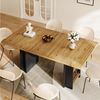 Flieks Esstisch ausziehbare Tischplatte in Holzoptik (Länge120-160/T80/H75 cm, 1-St, 1 Tisch), erweiterbarer Küchentisch mit Regalen Schreibtisch rechteckig Bild 2