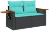 vidaXL 10-tlg. Garten-Sofagarnitur mit Kissen Schwarz Poly Rattan 3227163 Bild 5