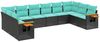 vidaXL 10-tlg. Garten-Sofagarnitur mit Kissen Schwarz Poly Rattan 3227163 Bild 2