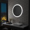 Badezimmerspiegel mit LED, silber, Ø 80 cm Bild 2