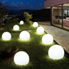 9er Set LED Solar Stecklampen , Kugel Design, H 34 cm Bild 3