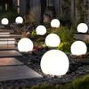 9er Set LED Solar Stecklampen , Kugel Design, H 34 cm Bild 4
