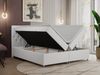Boxspringbett Doppelbett Polsterbett Kunstlederbett mit Bettkasten - ROMA - 120x200cm - Weiß Kunstleder - H4 Bild 2