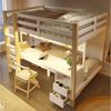 Flieks Etagenbett, Kinderbett 90+140x200cm mit Lichtleiste, Schreibtisch und 2 Schubladen Bild 3