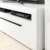 TV Lowboard weiß Hochglanz TURDA-83 modern mit Absetzungen in schwarz und Schubkasten, B/H/T: ca. 140/52/50 cm Bild 2