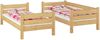 Erst-Holz Etagenbett mit waagrechten Balken, Kiefer, Natur 90x190 Bett, Rollroste, Matratzen Bild 3