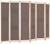 vidaXL 6-teiliger Raumteiler Braun 240 x 170 x 4 cm Stoff 248182 Bild 3