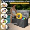 LALAHO Gartenbox mit Rollen Wasserdicht, 280 L Kunststoff, für Garten, Terrasse, Balkon, 112 x 51 x 50 cm Bild 3
