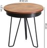 Beistelltisch 43 x 45 x 43 cm Sheesham Holz Couchtisch, Sofatisch Industrial Style Echtholz, Holztisch Metallbeine Bild 4