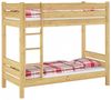 Erst-Holz Etagenbett mit waagrechten Balken, Kiefer, Natur 90x190 Bett, Rollroste, Matratzen Bild 3