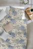 Primera Feinbiber Bettwäsche 155x220 Blumen Aquarell blau sand taupe 173098-73 Bild 2