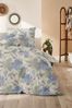Primera Feinbiber Bettwäsche 155x220 Blumen Aquarell blau sand taupe 173098-73 Bild 3